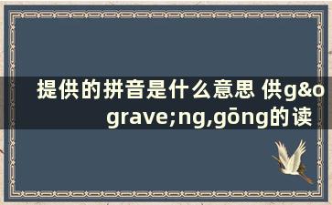 提供的拼音是什么意思 供gòng,gōng的读音如何区别